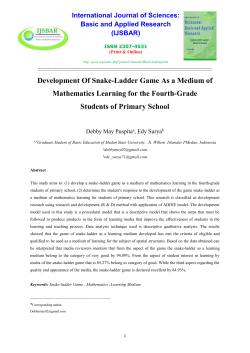 Development Of Snake-Ladder Game As a Medium of Mathematics