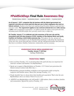 PaidSickDays Final Rule Awareness Day