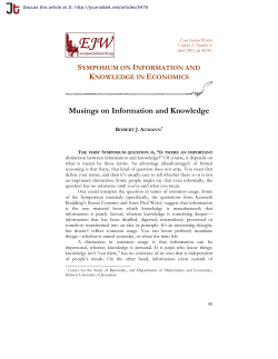 Musings on Information and Knowledge