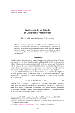 Justification by an Infinity of Conditional Probabilities