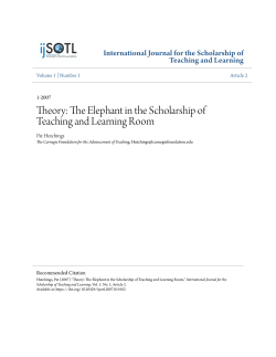 Theory: The Elephant in the Scholarship of Teaching and Learning