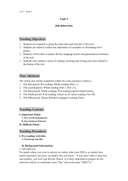 Unit 3 Job Interview
