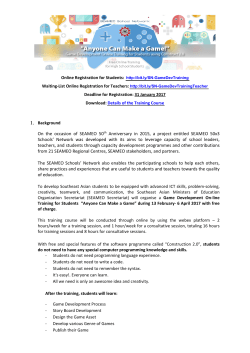 On the occasion of SEAMEO 50 th Anniversary in 2015, a project