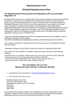 Shinfield Neighbourhood Plan Representation Form