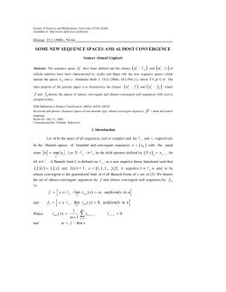 Some New Sequence spaces and Almost Convergence - PMF-a