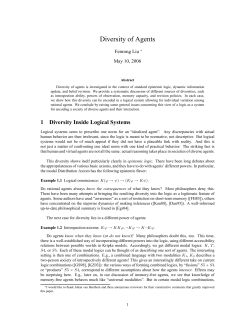Diversity of Agents - Institute for Logic, Language and Computation
