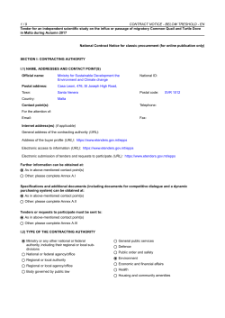 1 / 9 CONTRACT NOTICE - BELOW TRESHOLD