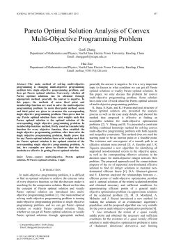 Pareto Optimal Solution Analysis of Convex Multi