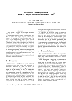 Hierarchical Video Organization Based on Compact Representation