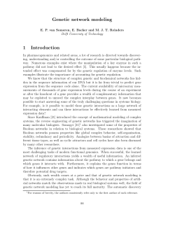 Genetic network modeling 1 Introduction