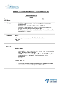 Active Schools Mini Motiv8 Club Lesson Plan Lesson Plan 12 Food