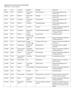 MENDOCINO VOLUNTEER FIRE DEPARTMENT FIRE CALLS