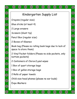 Chicod School`s 6 th Grade Supply List for 2015-2016