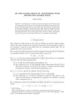 ON THE GALOIS GROUP OF 2-EXTENSIONS WITH RESTRICTED