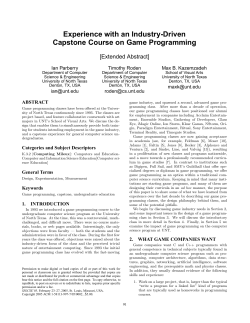 Experience with an Industry-Driven Capstone Course on Game