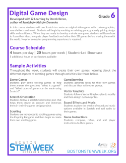 6th Grade - Digital Game Design - Course One Pager
