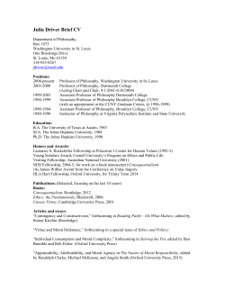 Julia Driver Brief CV - Washington University in St. Louis