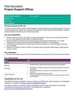 Project Support Officer