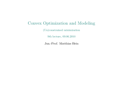 Convex Optimization and Modeling