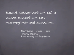 Exact observation of a wave equation on non