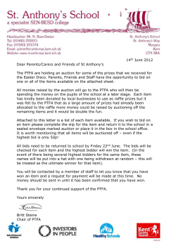 14th June 2012 Dear Parents/Carers and Friends of St Anthony`s