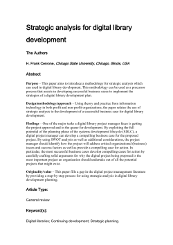 Strategic analysis for digital library development