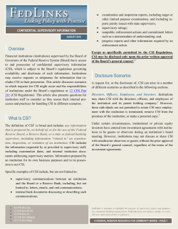 Confidential Supervisory Information