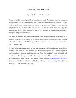 EL MIRAGE, LET`S PICK IT UP! Sign of the Times