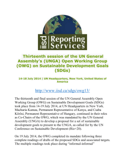 (OWG) on Sustainable Development Goals