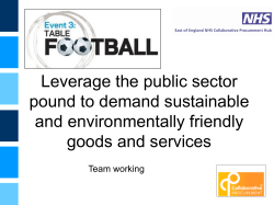 Leverage the public sector pound to demand sustainable and
