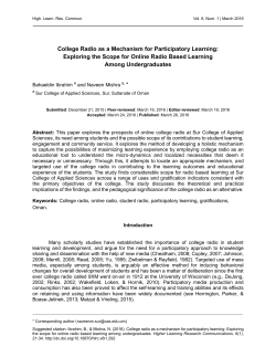 College Radio as a Mechanism for Participatory Learning