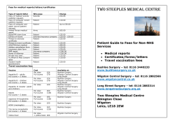 Leaflet for fees &ndash; Two Steeples Medical Centre