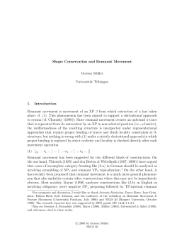 Shape Conservation and Remnant Movement Gereon Müller