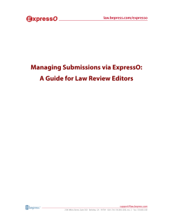 Managing Submissions via ExpressO: A Guide for Law Review Editors