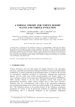 A FORMAL THEORY FOR VORTEX ROSSBY WAVES AND