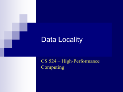 CS 524 &ndash; High Performance Computing
