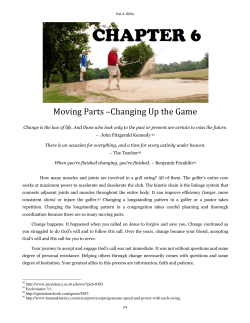 Moving Parts &ndash;Changing Up the Game
