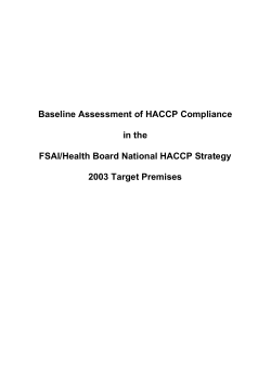 National HACCP Strategy - The Food Safety Authority of Ireland