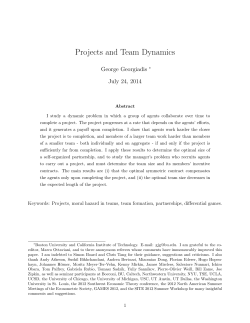 Projects and Team Dynamics - The Review of Economic Studies