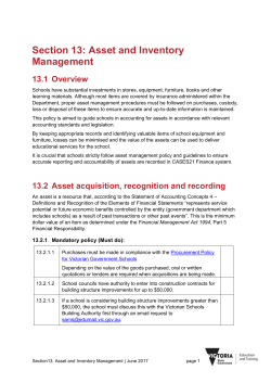 13.19 Delegated authority for disposal of assets (Plant and