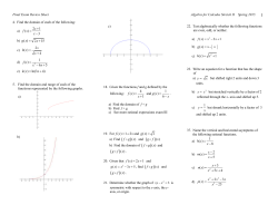 Final Exam Stretch II Review Sheet