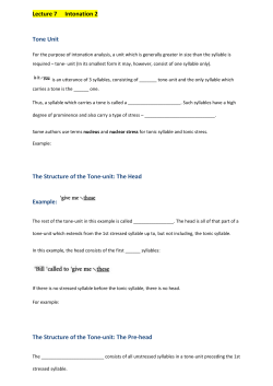 The Structure of the Tone