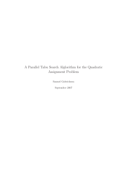 A Parallel Tabu Search Alglorithm for the Quadratic