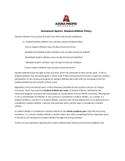 Intramural Sports- Student-Athlete Policy