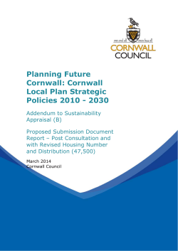 Planning Future Cornwall: Cornwall Local Plan