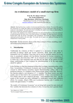 The business dynamics of a small firm