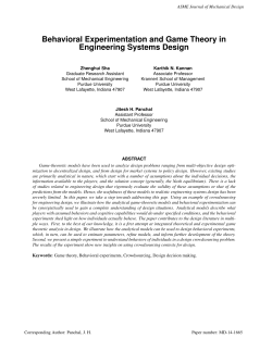Behavioral Experimentation and Game Theory in Engineering