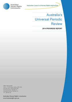 Australia`s Universal Periodic Review 2014 Progress Report