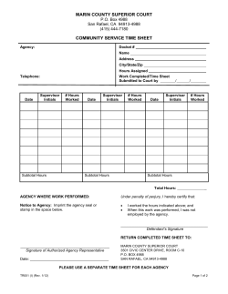 Community Service Work Time Sheet
