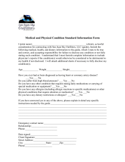 Medical and Physical Condition Standard Information Form I (print